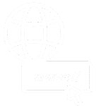 Icono de mundo y navegador web, representando soluciones digitales globales.