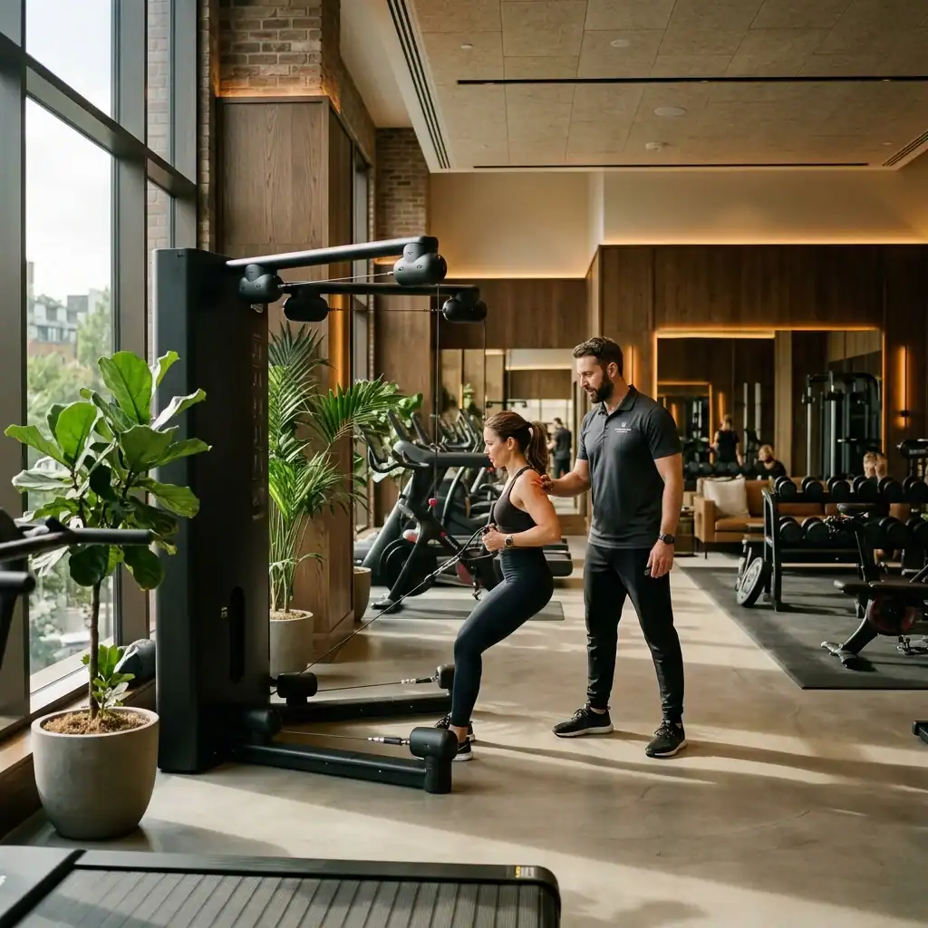 Agente de IA interactuando y agendando clase muestra en gimnasio
